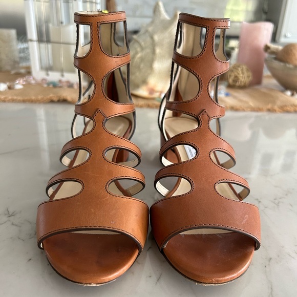 Jimmy Choo Brown Ren Sandals - Picture 1 of 11